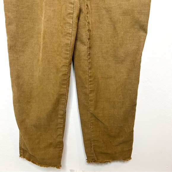 Aerie Werk & Play Twill Corduroy Overalls Slouchy Fit Neutral Tan Brown XS - Picture 5 of 7